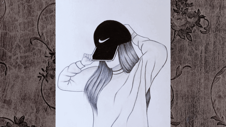 How to Draw Girl Sketch with Hat for Beginners | Black Girl Drawing