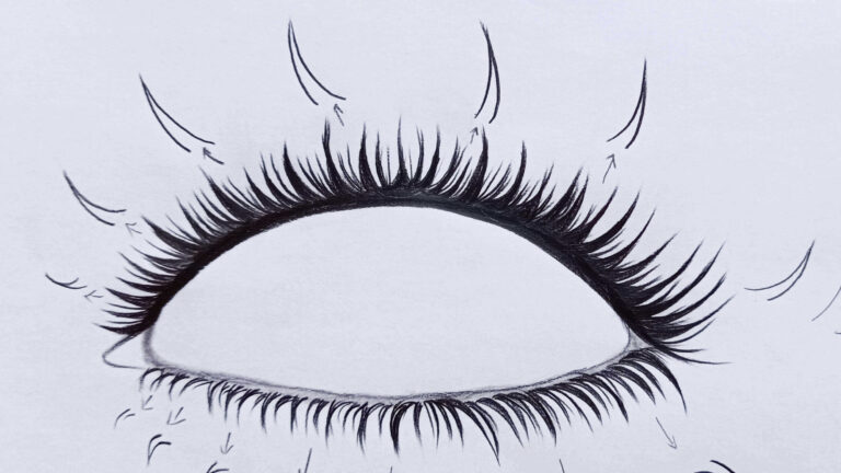 How to draw eyelashes in Just 5 Easy Steps | Jia’s Art