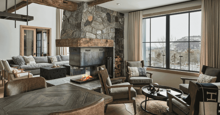 farmhouse -entertainment -center-with -fireplace
